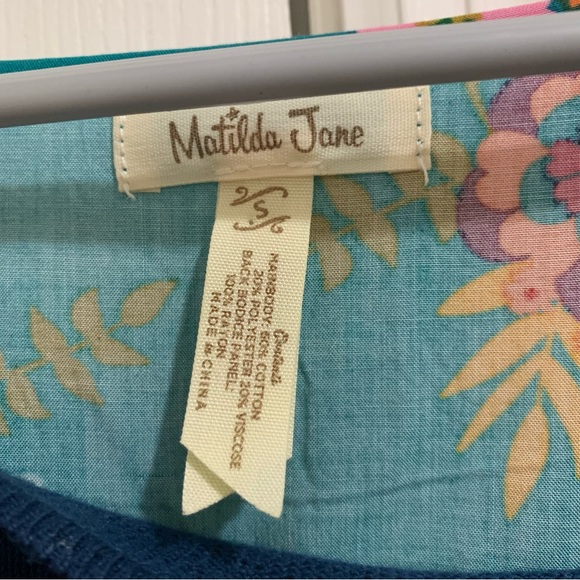 Matilda Jane Mixed Media Tunic in Blue and Floral Women’s Oversized Small - Picture 3 of 6